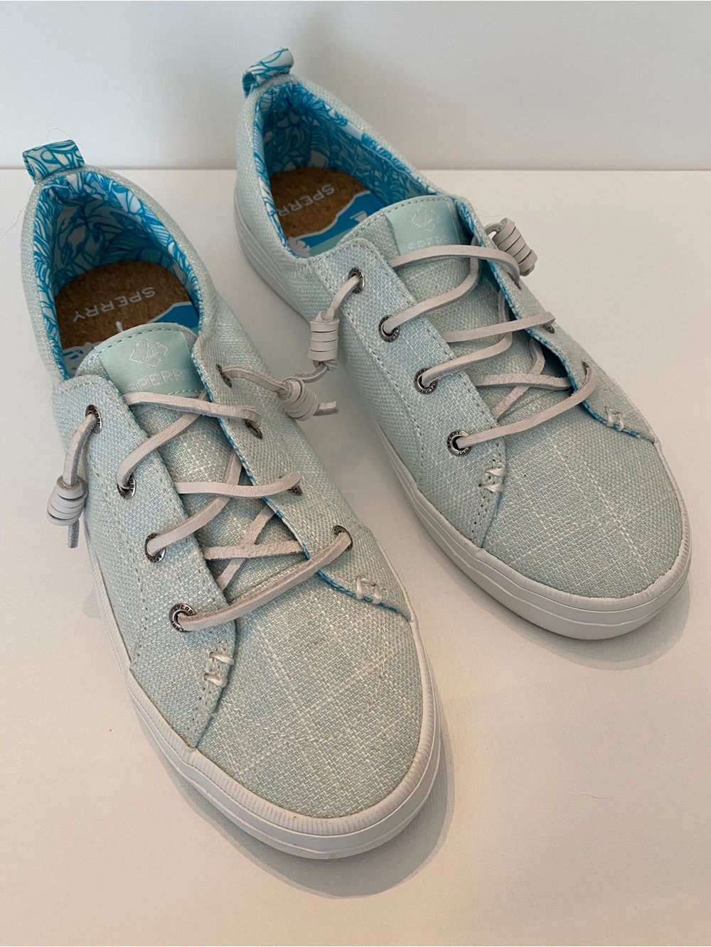 Sperry Seafoam Canvas Low-Top Sneakers